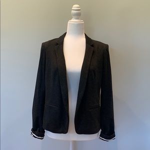 LOFT dark grey no button open front blazer